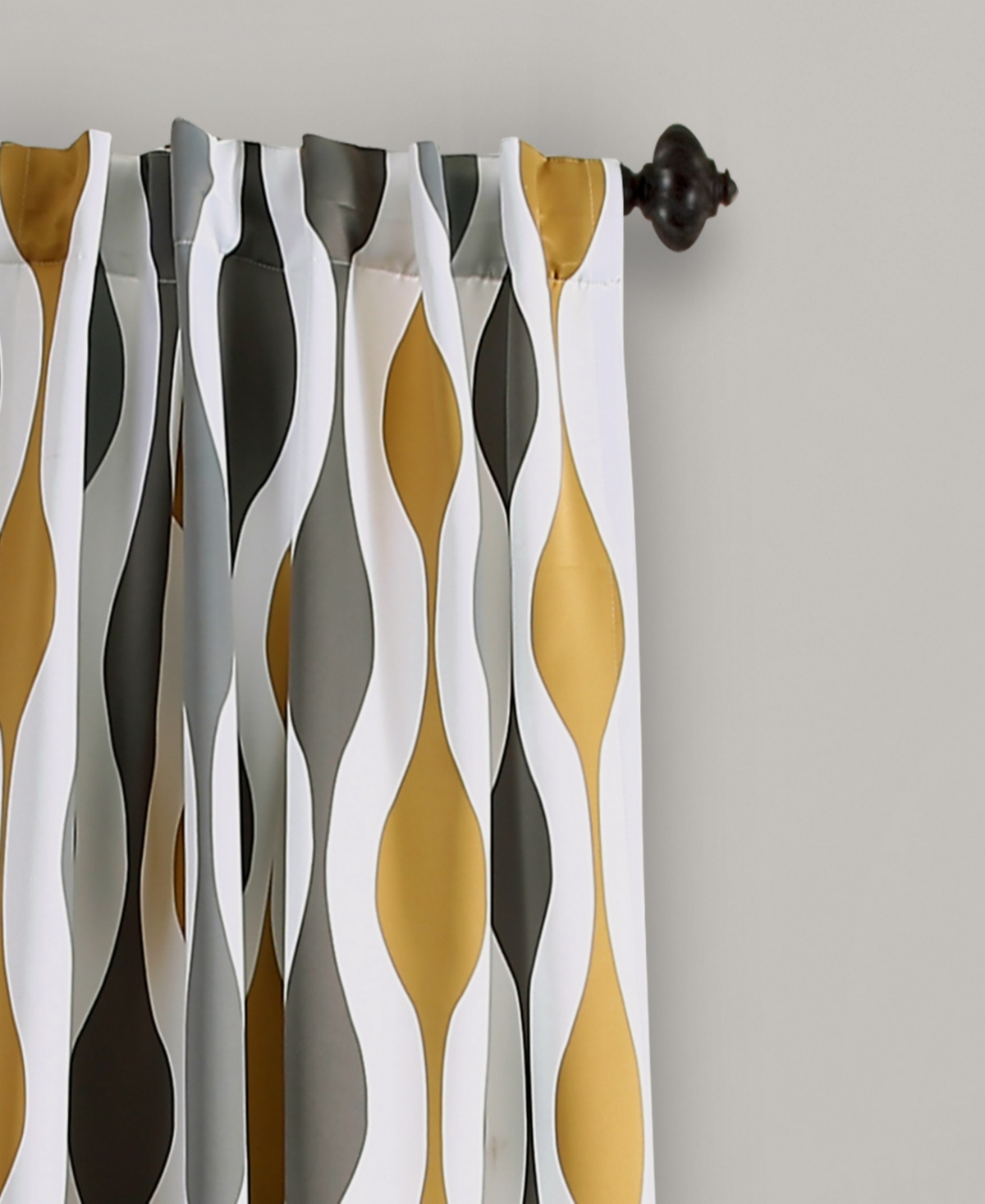 Lush Decor Mid Century Geo Room Darkening Window Curtain Panels Pair 52"W x 84"L - Retro Curtains for Living Room