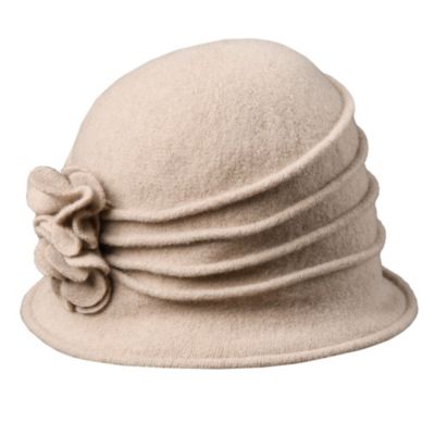 Women's Knit Wool Cloche with Flower