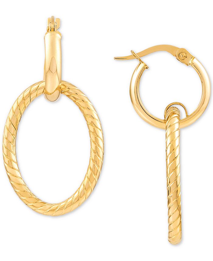 Italian Gold Twisted Oval Hoop Earrings in 14k Yellow Gold Macy's