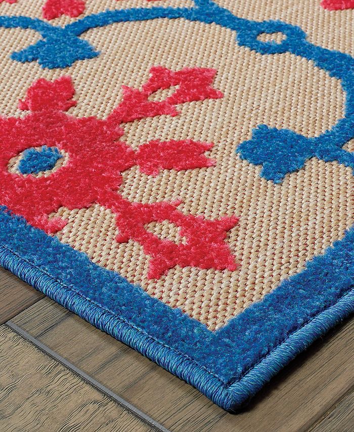 Oriental Weavers - Cayman 190L9 Sand/Pink 6'7" x 9'6" Indoor/Outdoor Area Rug