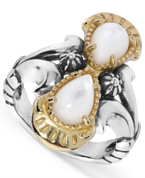 image of American West White Mother of Pearl Ring in Sterling Silver