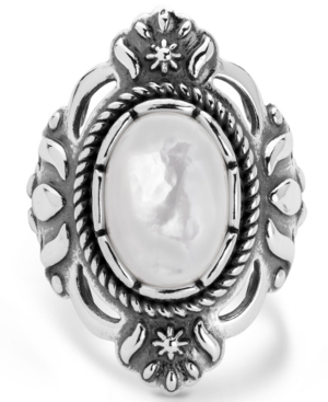 image of American West Classics White Mother of Pearl Ring in Sterling Silver