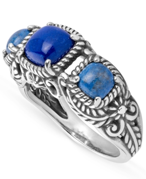 image of American West Lapis and Denim Lapis Band Ring in Sterling Silver