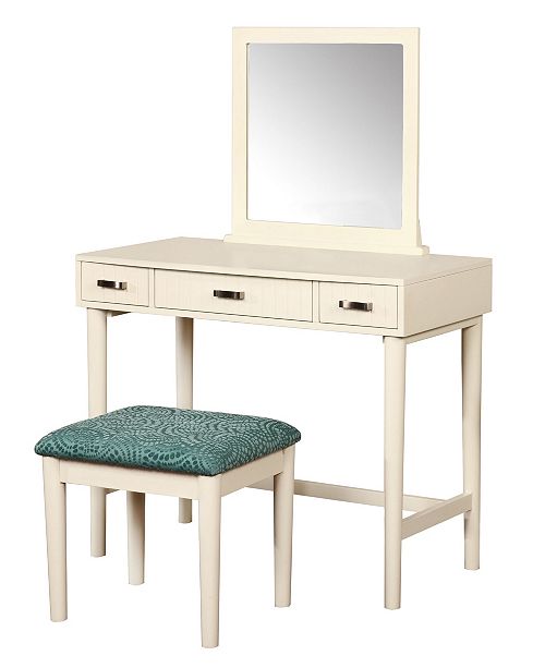 Linon Home Decor Garbo Vanity Set With Bench And Mirror Reviews