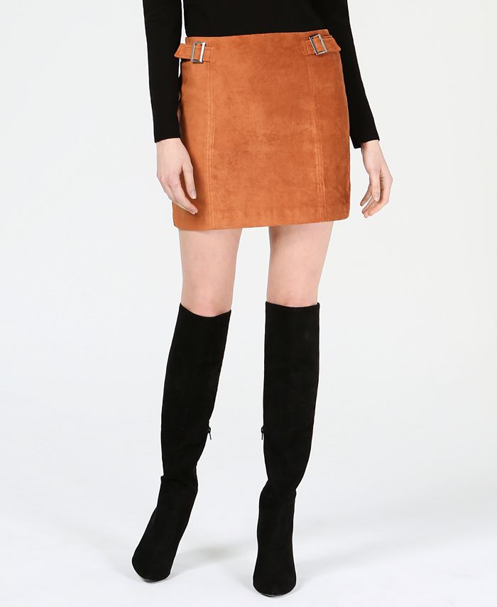 Bar III Faux-Suede Mini Skirt, Created for Macy's - Macy's