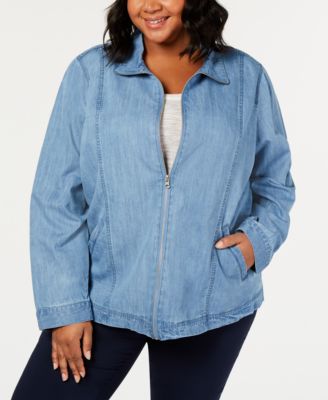 macys plus size jean jacket