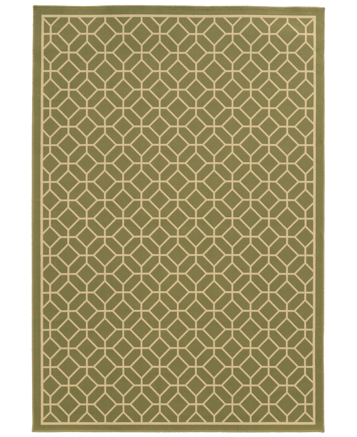 Oriental Weavers Riviera 4771 7'10in x 10'10in Indoor/Outdoor Area Rug - Green/Ivory