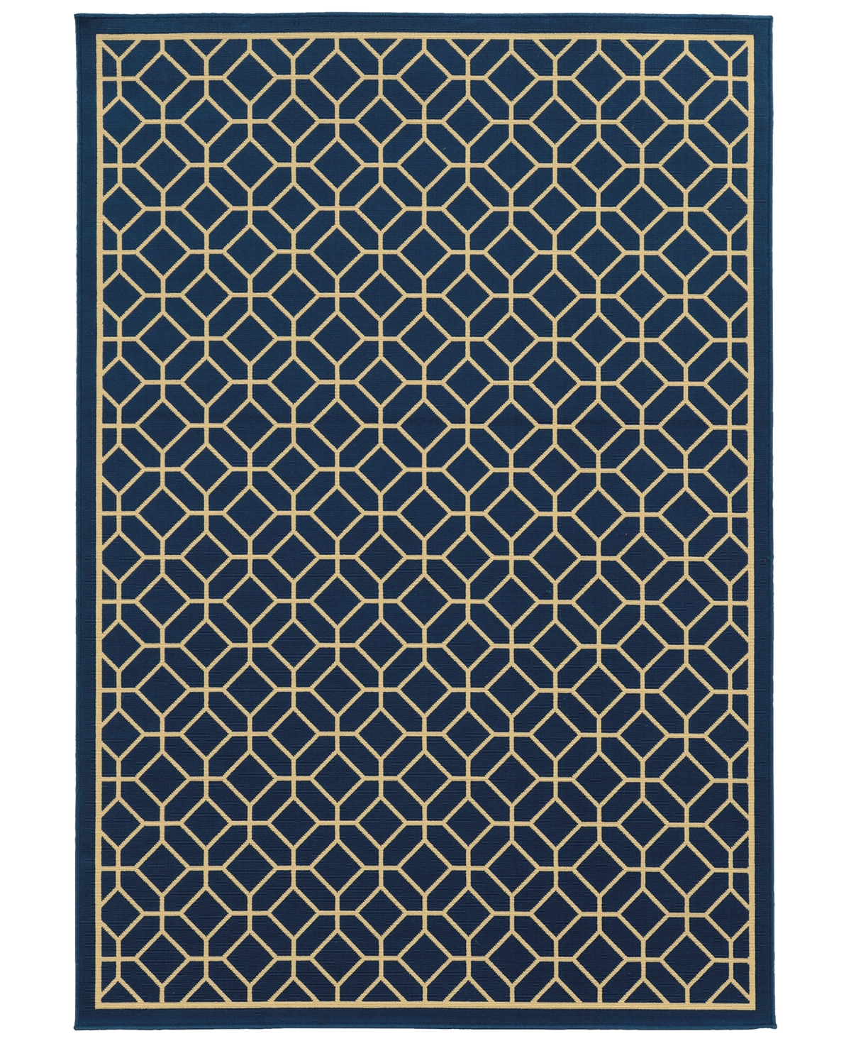 Oriental Weavers Riviera 4771 7'10in x 10'10in Indoor/Outdoor Area Rug - Navy/Ivory
