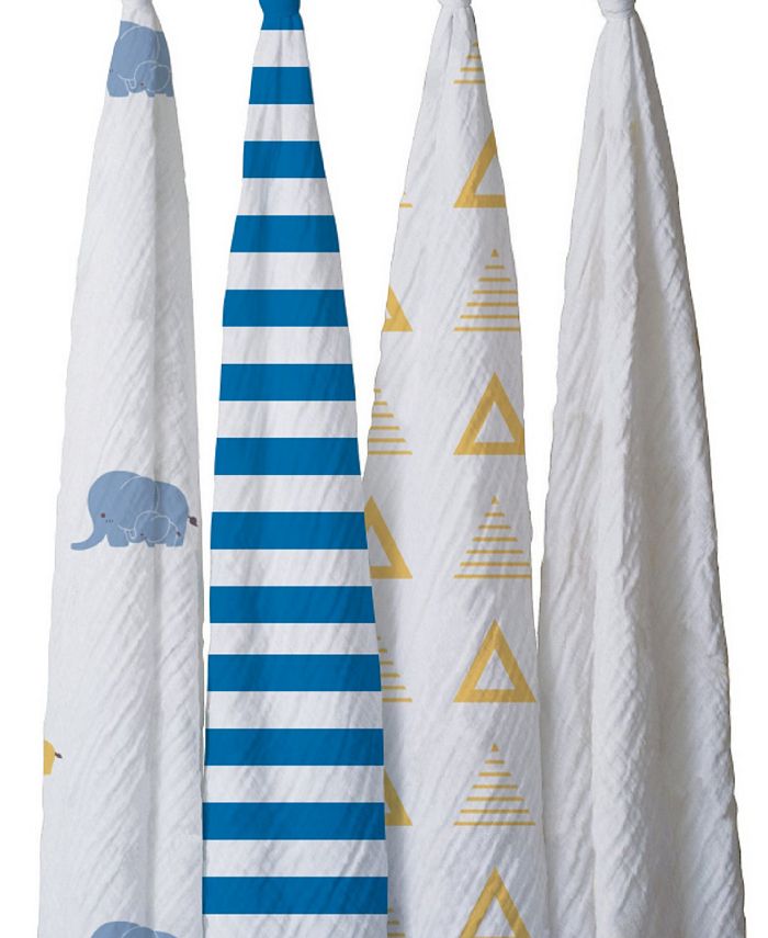 IGH Global Corporation Ella Cotton Elephants Swaddle Set Macy's