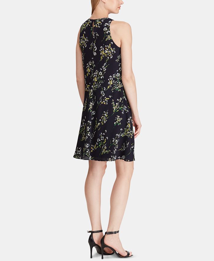 Lauren Ralph Lauren Petite Floral-Print Crepe A-Line Dress - Macy's