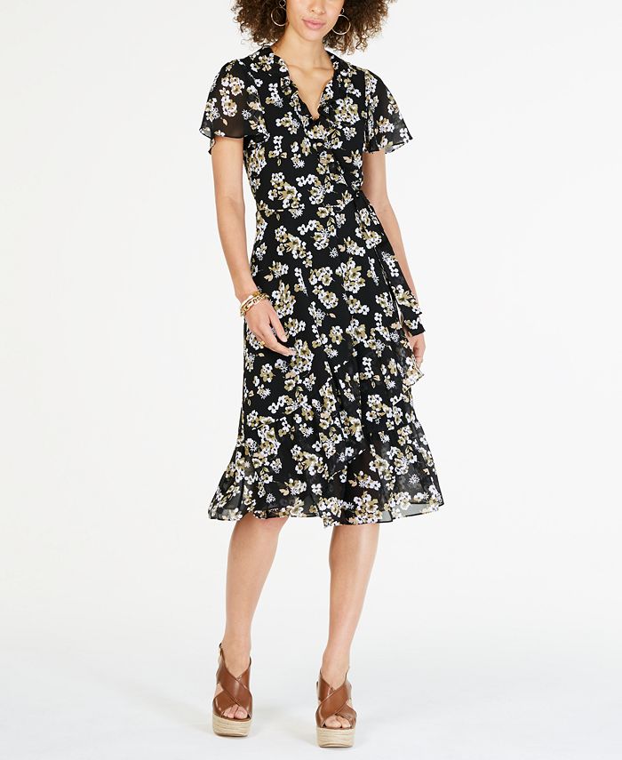Michael Kors Floral-Print Wrap Dress & Reviews - Dresses - Women - Macy's