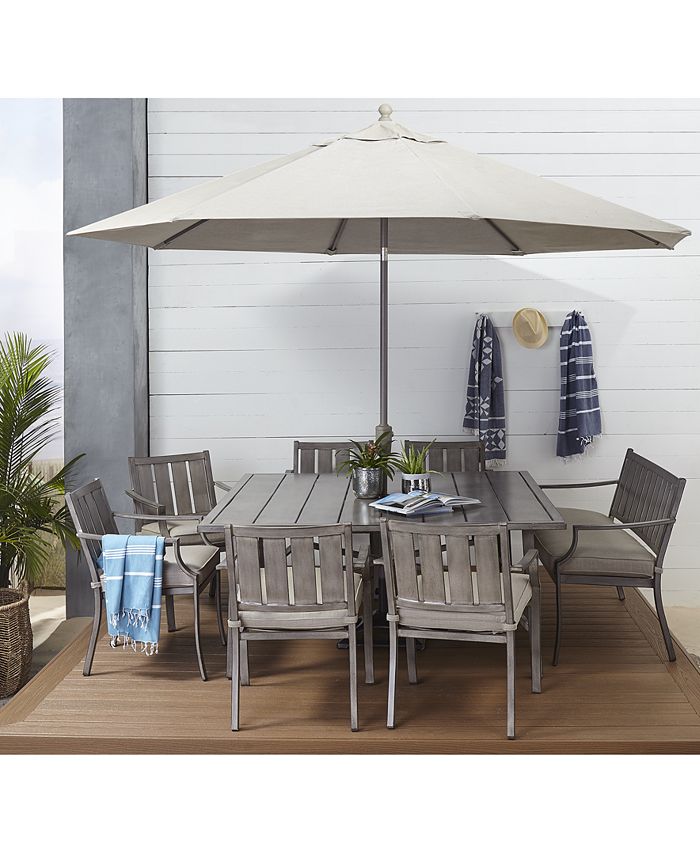 Agio Wayland Outdoor Aluminum 8Pc. Dining Set (64" Square Dining Table, 6 Dining Chairs & 1