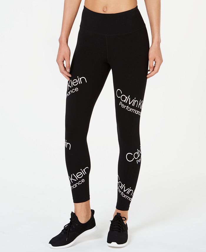 Calvin Klein Logo-Print High-Waist Leggings - Macy's