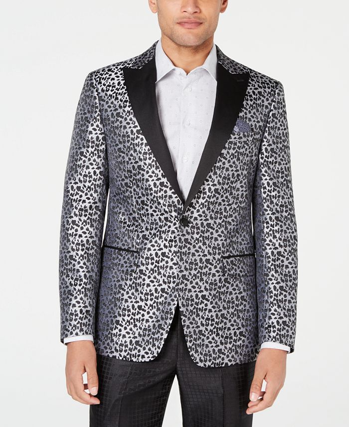 Tallia Men's Slim-Fit Leopard Print Dinner Jacket & Reviews - Blazers ...