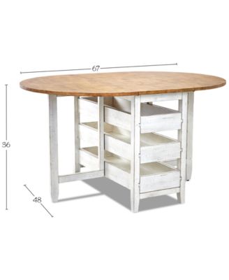 Trisha Yearwood Home Coming Home Round Counter Height Drop Leaf Table