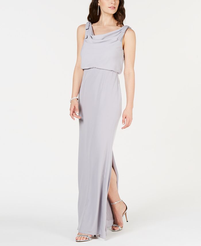 Adrianna Papell Blouson Cowlneck Gown - Macy's