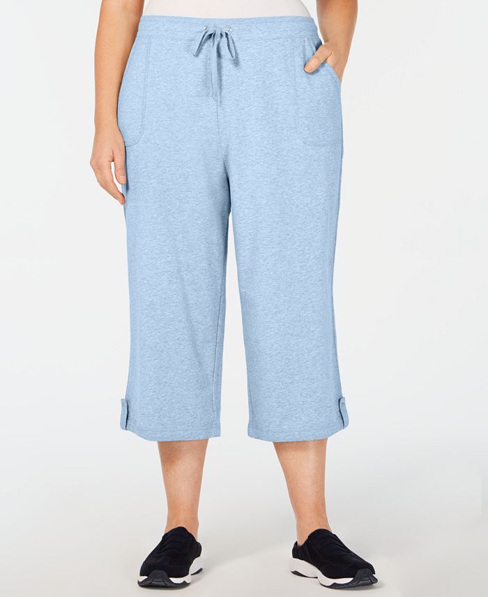 Karen Scott Plus Size Terry Drawstring Capri Pants, Created for Macy's ...