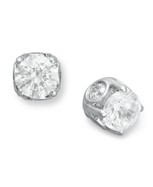 image of Diamond Spiral Bezel Stud Earrings in 14k White Gold (2 ct. t.w.)