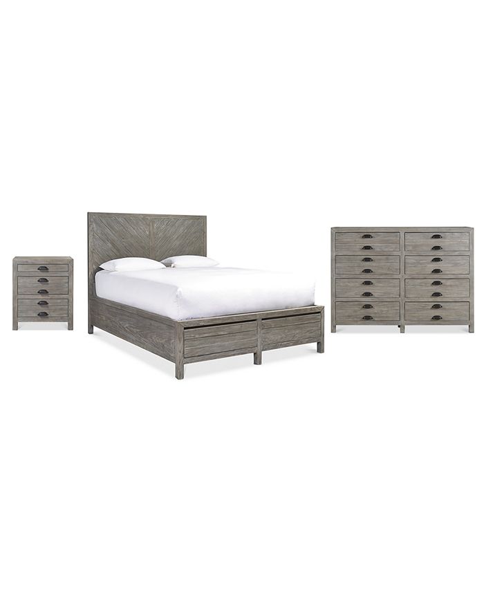 Furniture - Broadstone Storage Bedroom  Set, 3-Pc. Set (Queen Bed, Dresser & Nightstand)