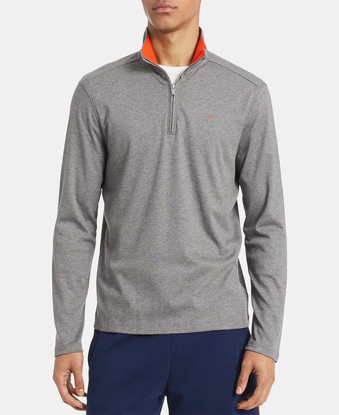 Calvin Klein Men's Solid Liquid Touch Quarter-Zip Sweater & Reviews - Hoodies & Sweatshirts - - Macy's