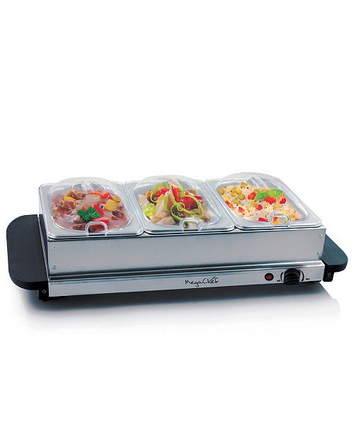 Megachef Buffet Server Food Warmer With 3 Removable Sectional