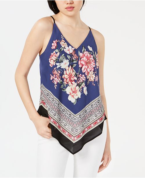 Bcx Juniors Scarf Print Tank Top Reviews Tops Juniors