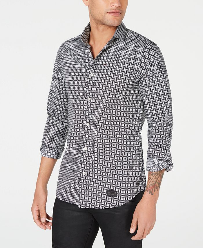 A|X Armani Exchange Men's Tiled Print Shirt & Reviews - Casual Button ...