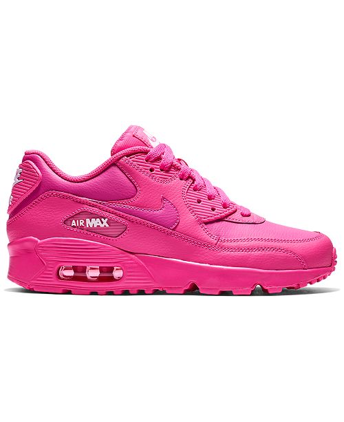 Nike Girls' Air Max 90 Leather Running Sneakers from Finish Line ...