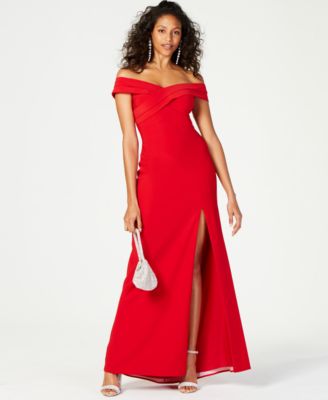 macy's xscape off the shoulder dress