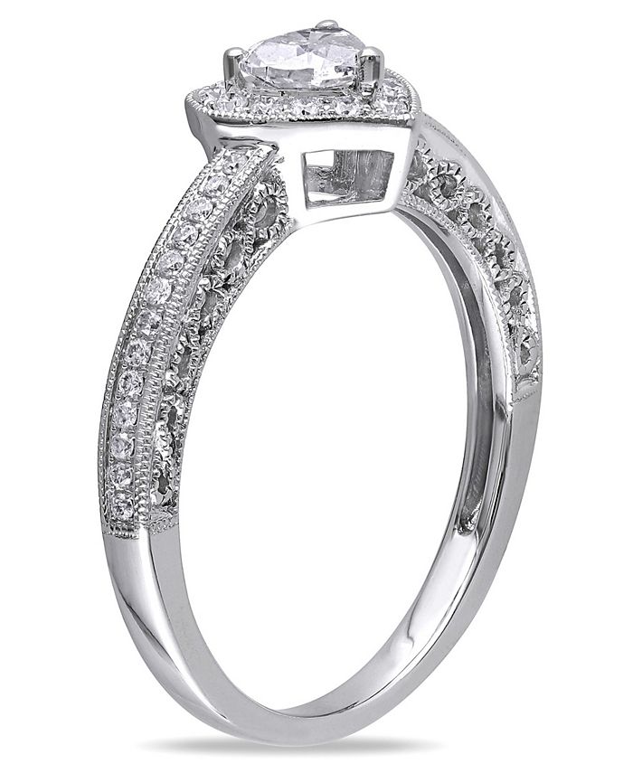 Macy's Certified Diamond (1/2 ct. t.w.) HeartShape Halo Engagement