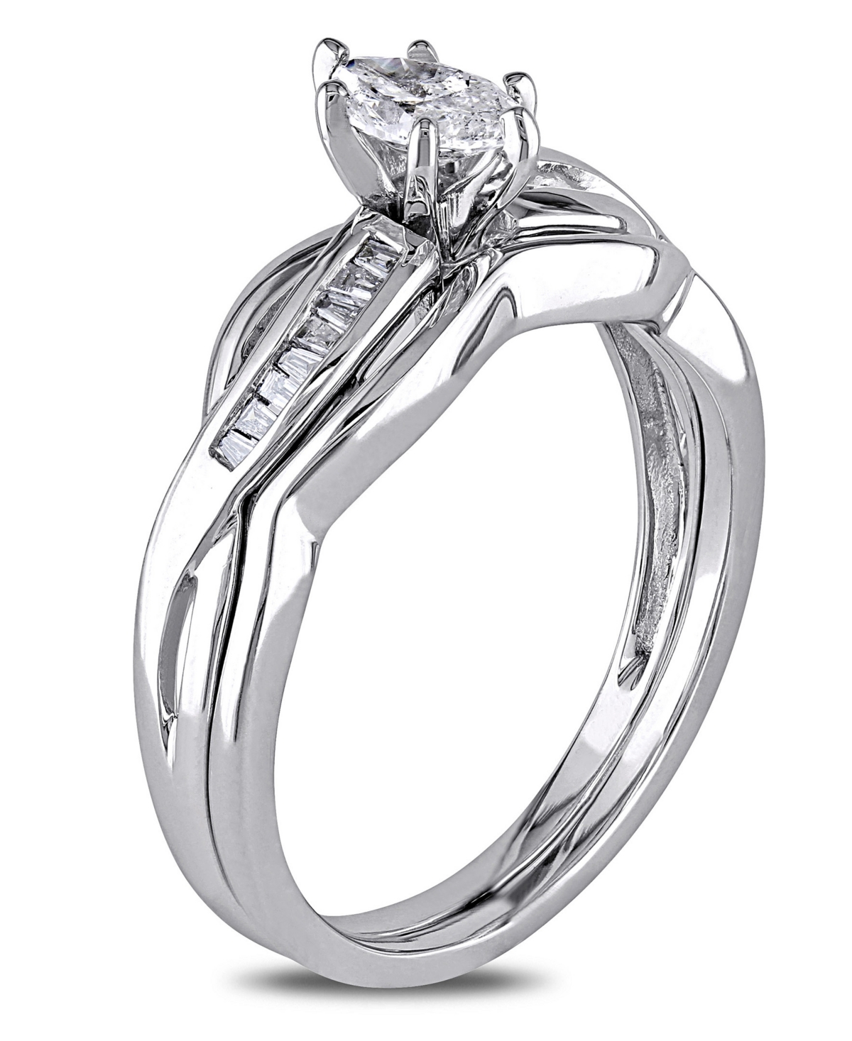 Certified Diamond (1/2 ct. t.w.) Marquise-Shape Bridal Set in 14k- White Gold