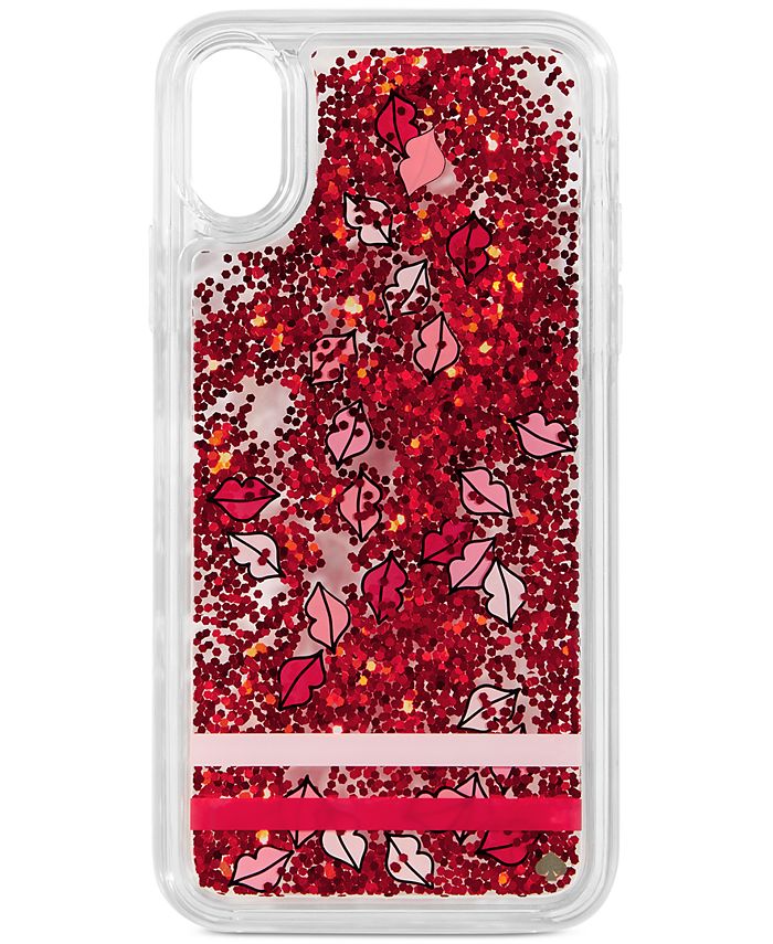 kate spade new york Lips Liquid Glitter iPhone XR Case Macy's