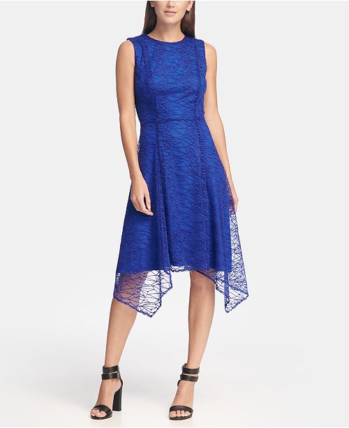 Dkny Geo Lace Handkerchief Hem Dress Created For Macy S Reviews