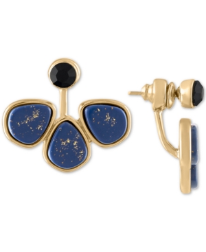 image of Rachel Rachel Roy Gold-Tone Crystal & Stone Front-and-Back Earrings