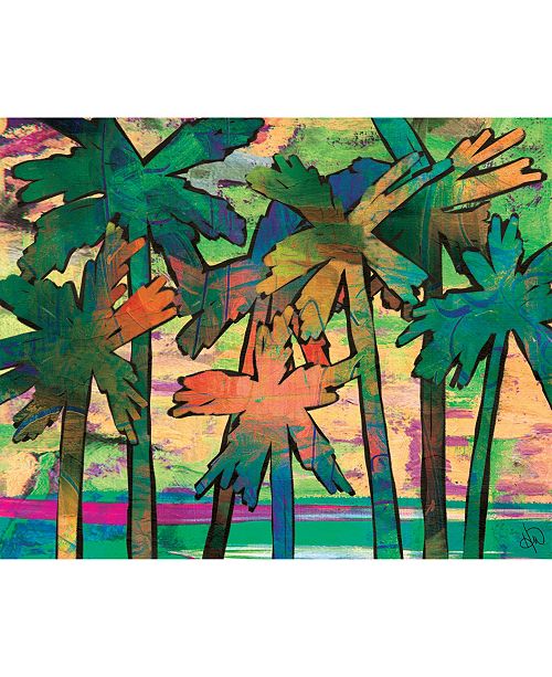 Creative Gallery Psycho Palm Tree In Green 20 X 24 Metal Wall