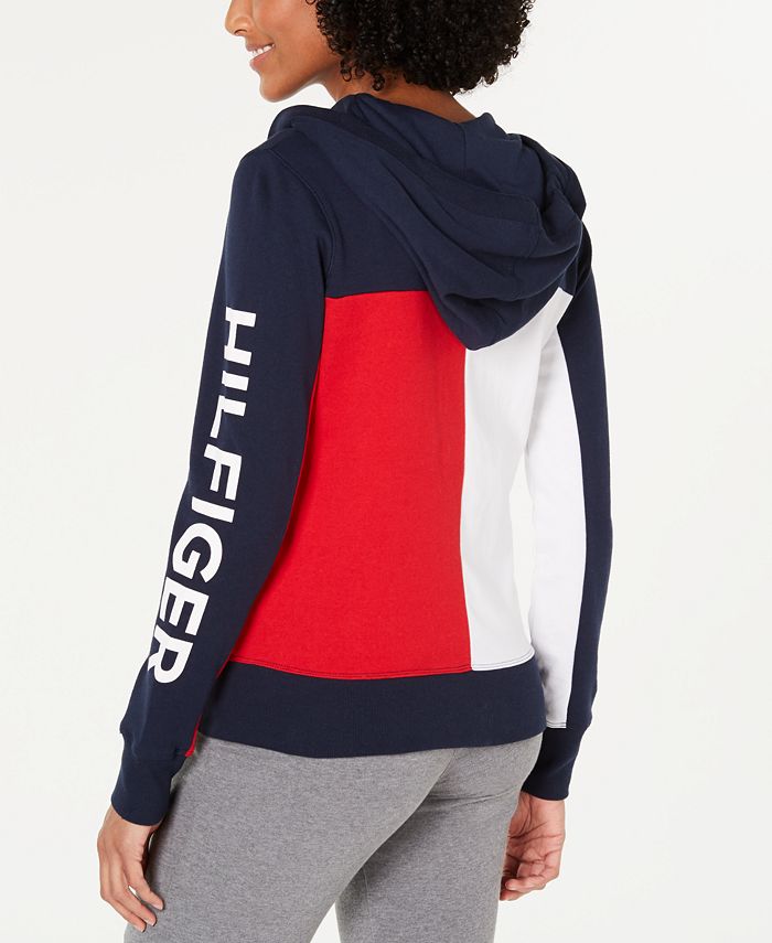 Tommy Hilfiger Colorblocked Logo French Terry Hoodie, Created for Macy ...
