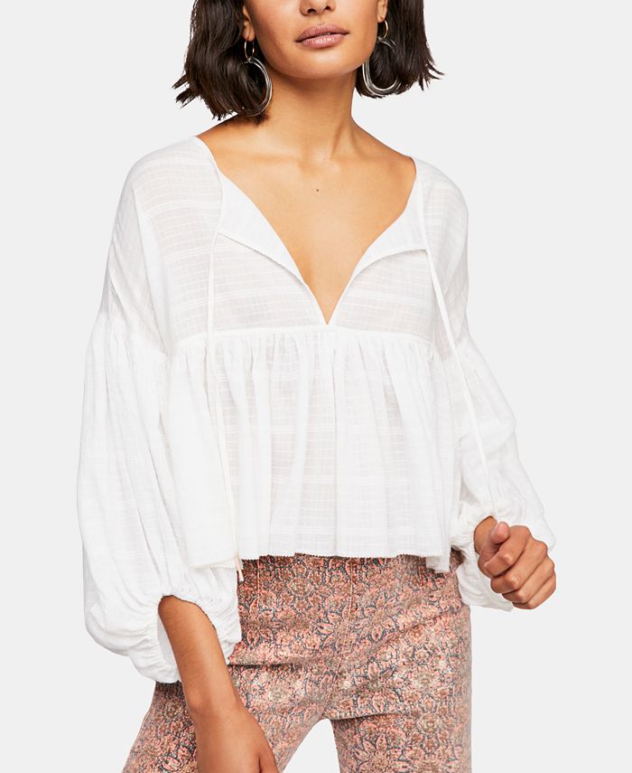 Beaumont mews discount cropped peasant top