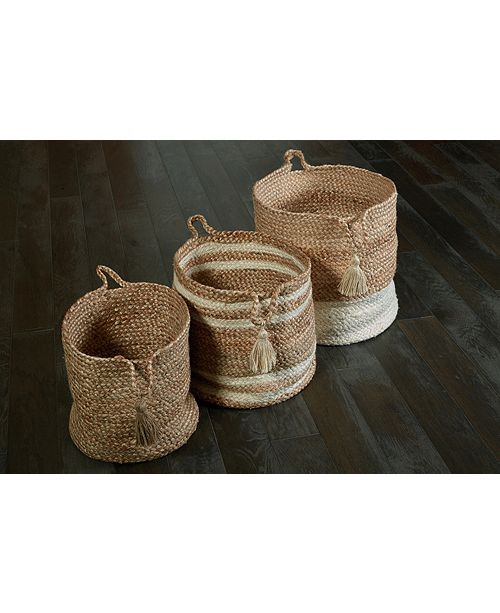 Lr Home Natural Jute Montego Solid Storage Basket Reviews Macy S