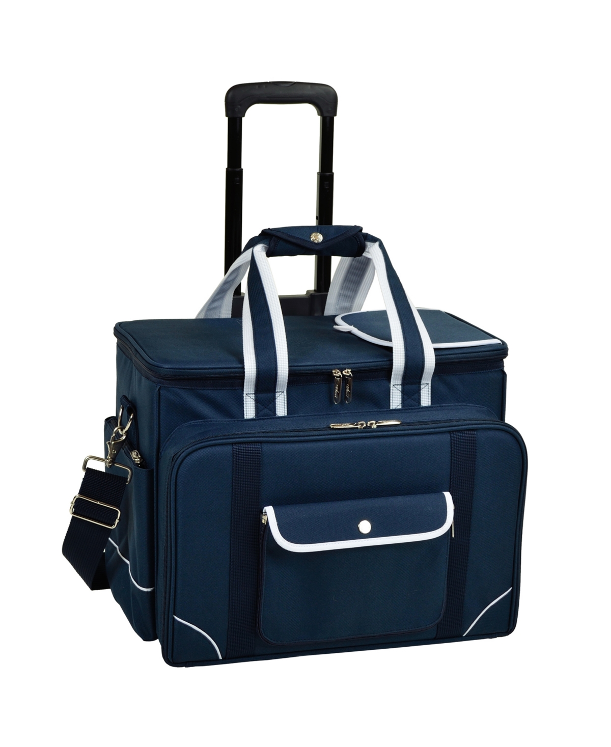 Ultimate Picnic Cooler for 4 with Accessories and Wheeled Cart - Navy
