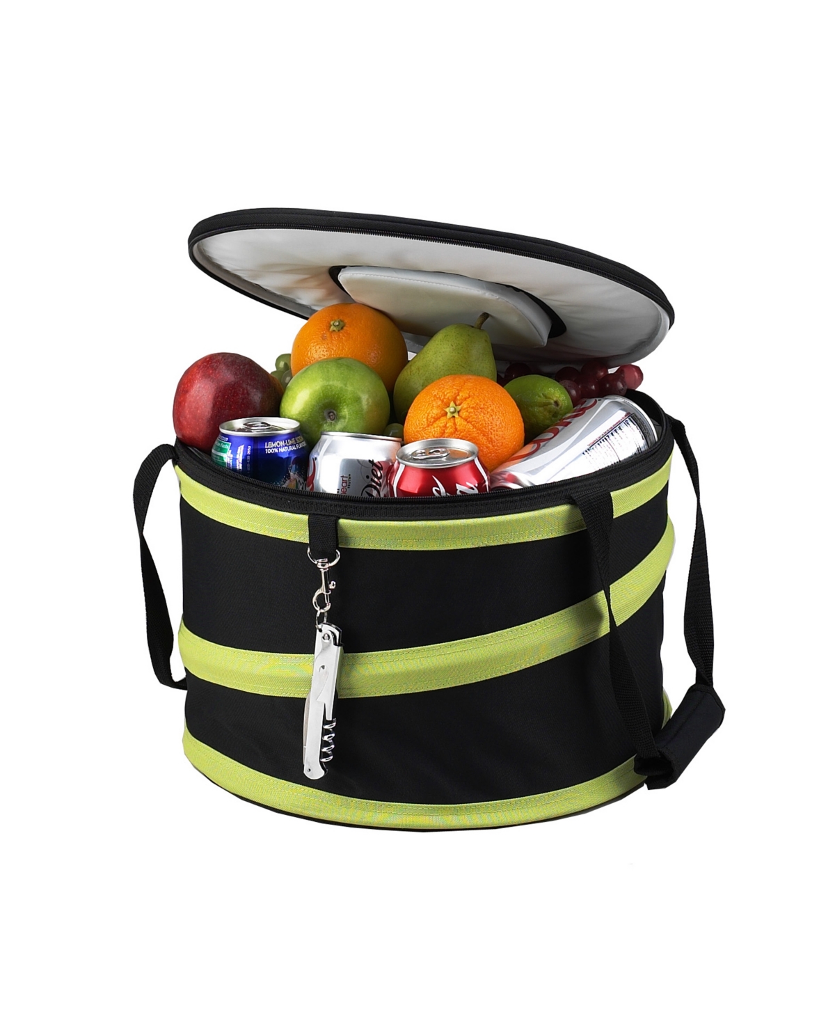 Picnic at Ascot 24 Can Collapsible Cooler with Clip-on Corkscrew - Leak Proof