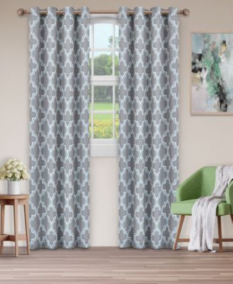 Modern Bohemian Trellis Room Darkening 2-Piece Curtain Panels with Grommet Header Top, 52" X 108"