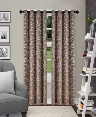 Leaves Textured Blackout Curtain Set of 2, 52" x 108"