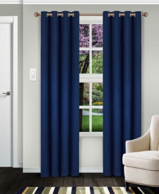 Solid Semi Blackout Grommet Washable Room Darkening Curtain Panels, Set of 2