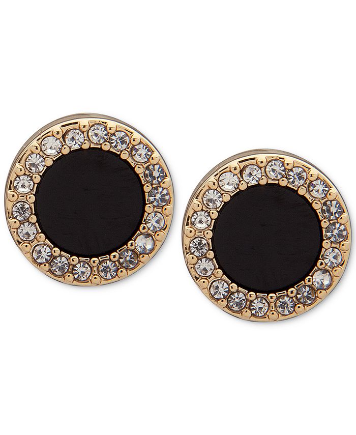 DKNY Gold-Tone Pavé & Stone Extra Small Stud Earrings, Created for Macy ...