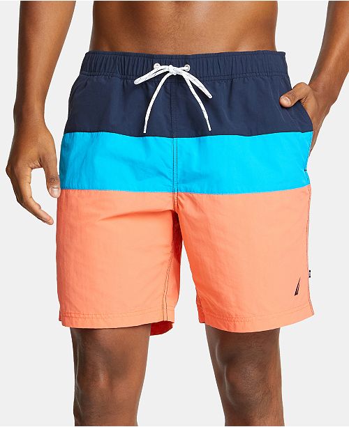 Nautica Men's Big & Tall Colorblocked Swim Trunks & Reviews - Swimwear ...