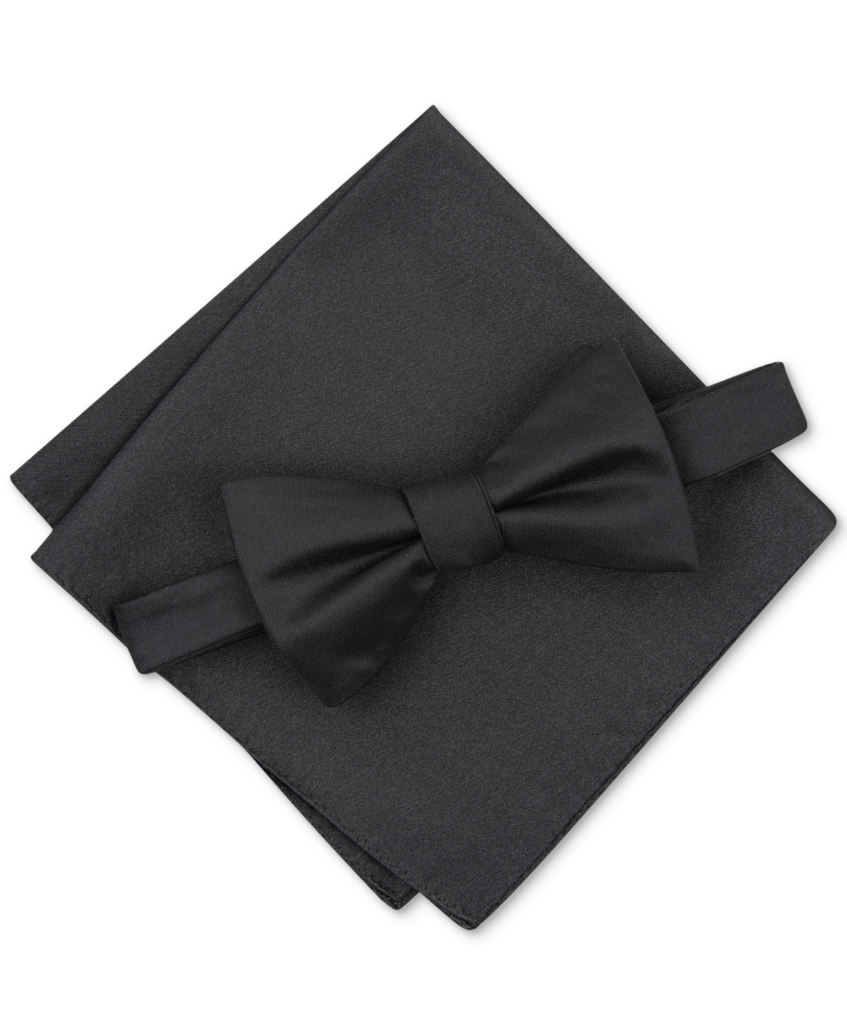 Men's Solid Texture Pocket Square and Bowtie, Created for Macy's - Mint