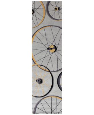 Sonesta Wheels In Motion 2035 Gray 2' x 7'6" Runner Area Rug