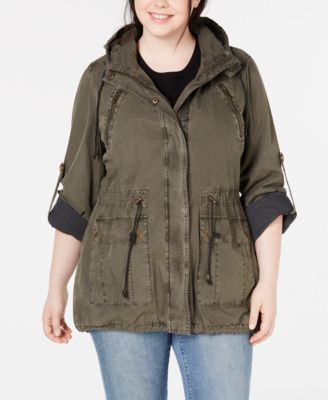 levi's parachute hooded cotton utility jacket