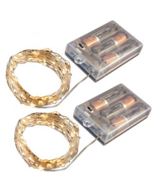 Lumabase Set of 2, 100 Mini String Lights with Timer