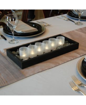 Lumabase Set of 6 Flickering Warm White LED Lights in Frosted Votive Holders Cups